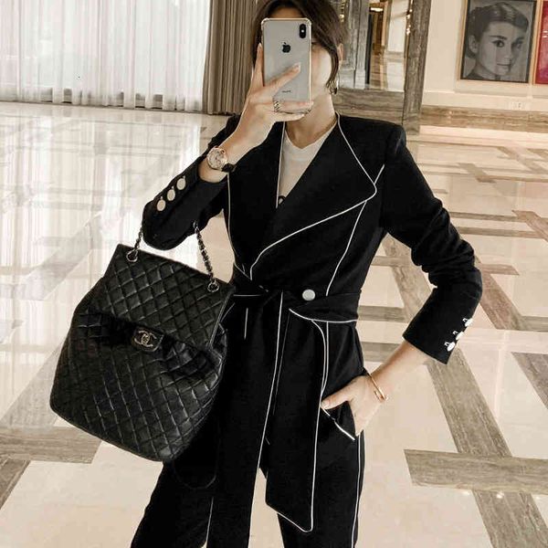 mozuleva fashion contrast lace down to pants women's blazer blazers thin jacket pencil pant black female work suit, White
mozuleva fashion contrast lace down to pants women's blazer blazers thin jacket pencil pant black female work suit, White