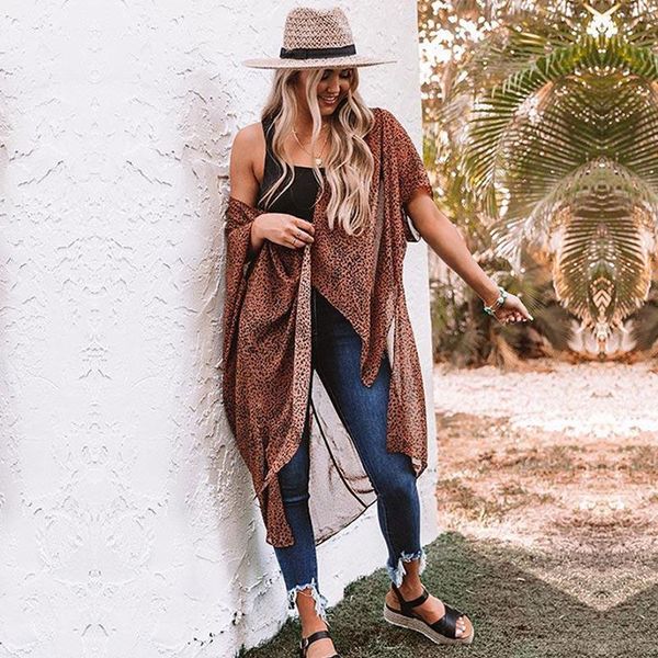 women's swimwear 2021 leopard print bikini cover-ups plus size long kimono tunic summer clothes for women beach wear swim suit cover up, White;black
women's swimwear 2021 leopard print bikini cover-ups plus size long kimono tunic summer clothes for women beach wear swim suit cover up, White;black