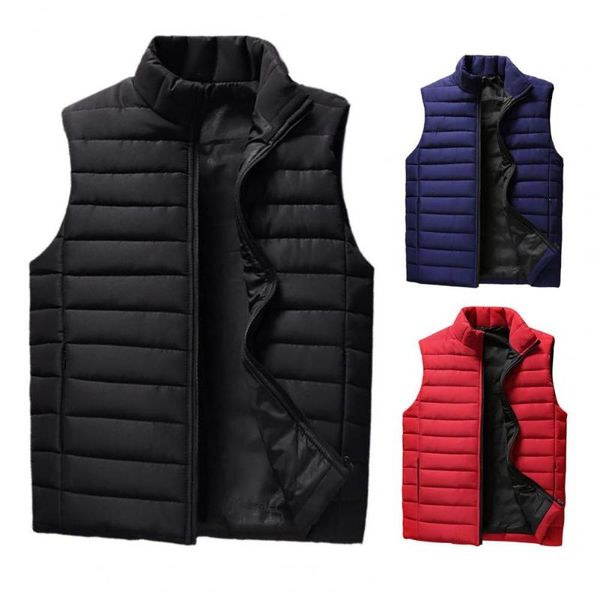 men's vests sleeveless stand collar men waistcoat 3d cutting windproof thicken warm zipper closure winter vest coats clothes for campin, Black;white
men's vests sleeveless stand collar men waistcoat 3d cutting windproof thicken warm zipper closure winter vest coats clothes for campin, Black;white