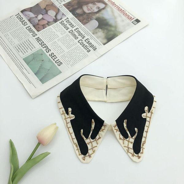 bow ties women embroidery lace flower bandage chiffon neckline fake collar sleeve rhinestone detachable false lapel blouse, Black;gray
bow ties women embroidery lace flower bandage chiffon neckline fake collar sleeve rhinestone detachable false lapel blouse, Black;gray