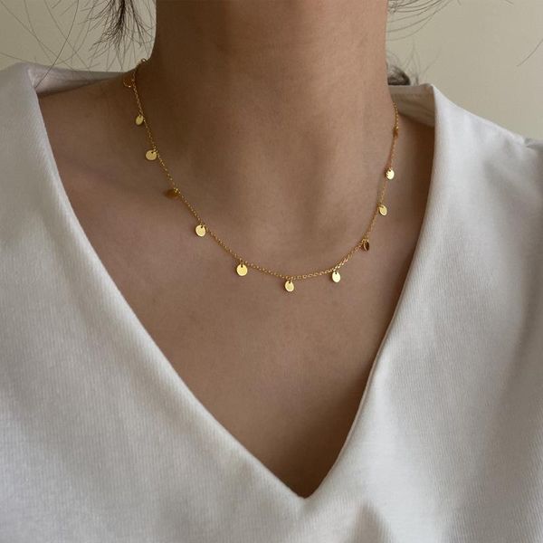 chokers women's neck chain with sequins classic thin necklace chains necklaces korean fashion jewelry for female, Golden;silver
chokers women's neck chain with sequins classic thin necklace chains necklaces korean fashion jewelry for female, Golden;silver