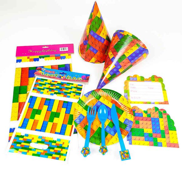 children's theme party decorates decorative building blocks, paper cups, plates, flags, tablecloths, supplies set
children's theme party decorates decorative building blocks, paper cups, plates, flags, tablecloths, supplies set