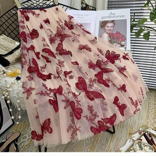 spring autumn embroidery mesh pleated women skirt a line elastic waist midi chic tulle sweet lady b843, Black
spring autumn embroidery mesh pleated women skirt a line elastic waist midi chic tulle sweet lady b843, Black