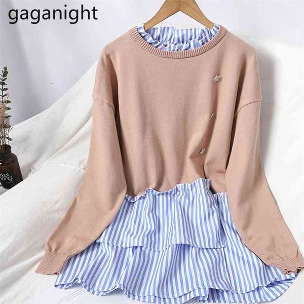 spring fashion patchwork stripe loose knitted sweaters for women mid-length o-neck fake two-piece pullovers 210601, White
spring fashion patchwork stripe loose knitted sweaters for women mid-length o-neck fake two-piece pullovers 210601, White