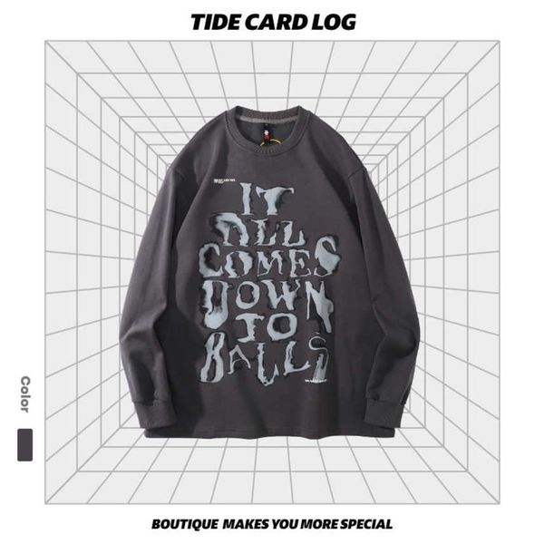 Autumn and winter new round neck Pullover tide brand sweater high street loose oversize dark style long sleeve, Black
Autumn and winter new round neck Pullover tide brand sweater high street loose oversize dark style long sleeve, Black