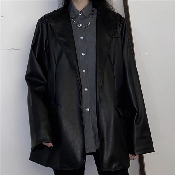 women's leather & faux women vintage black pu jacket casual turn down collar ladies blazer long sleeve streetwear coat for female
women's leather & faux women vintage black pu jacket casual turn down collar ladies blazer long sleeve streetwear coat for female