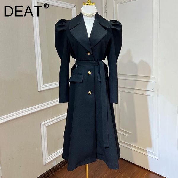 women's trench coats woman windbreaker black metal button puff sleeve lapel lacing high street style elegant coat 2022 autumn fashion 1, Tan;black
women's trench coats woman windbreaker black metal button puff sleeve lapel lacing high street style elegant coat 2022 autumn fashion 1, Tan;black