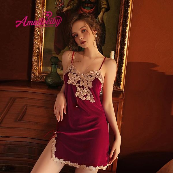 winter nightgowns women sleepwear velvet nightdress deep v lace suspenders home clothes drop women's, Black;red
winter nightgowns women sleepwear velvet nightdress deep v lace suspenders home clothes drop women's, Black;red