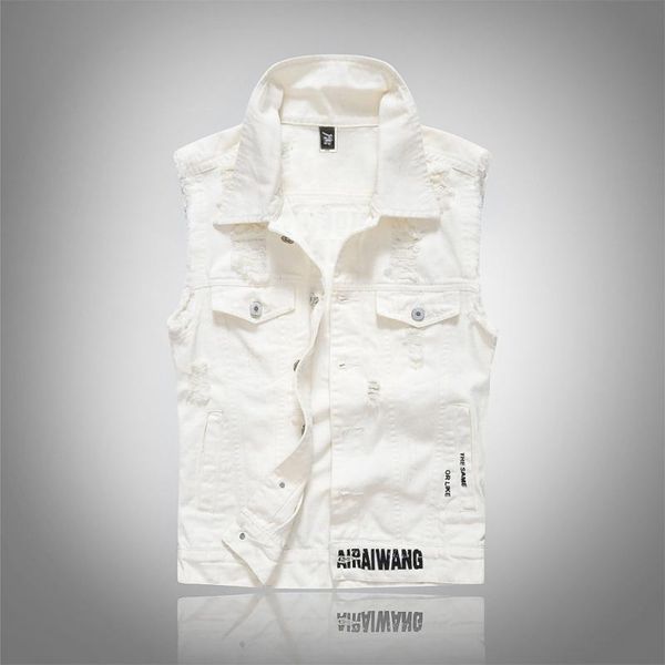 men's vests big size 5xl men white vest summer style denim slim outerwear coats fashion hole sleeveless for, Black;white
men's vests big size 5xl men white vest summer style denim slim outerwear coats fashion hole sleeveless for, Black;white