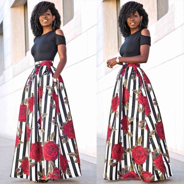 summer maxi long black women skirt two pieces fashion ladies female floral vestidos
summer maxi long black women skirt two pieces fashion ladies female floral vestidos