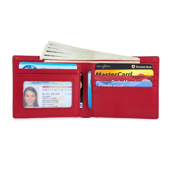 wallets x7ya men's business leather wallet pocket holder clutch bifold purse with id window, Red;black
wallets x7ya men's business leather wallet pocket holder clutch bifold purse with id window, Red;black