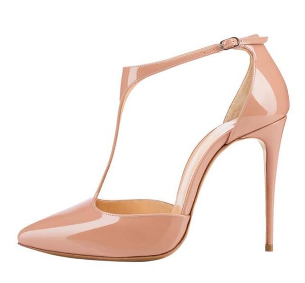 fashion t-strap high heel woman shoe pointed toe 12cm thin heels dress patent leather buckle strap pumps shoes, Black
fashion t-strap high heel woman shoe pointed toe 12cm thin heels dress patent leather buckle strap pumps shoes, Black