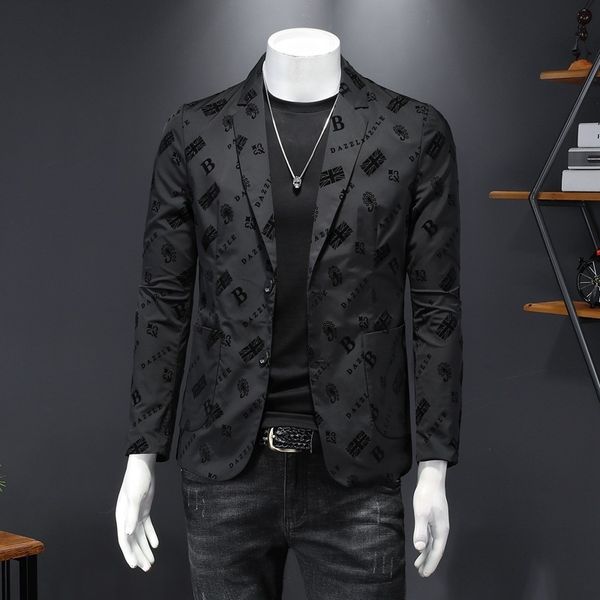 fashion suits men's 2021 korean autumn single row two button rest youth print, White;black
fashion suits men's 2021 korean autumn single row two button rest youth print, White;black