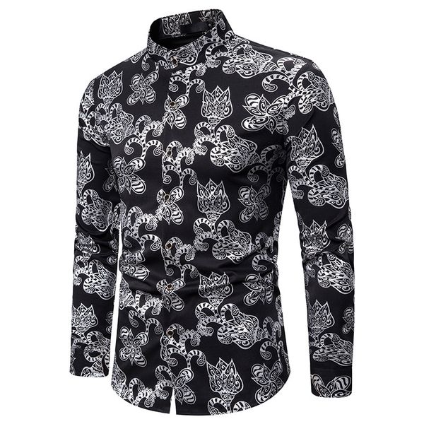 fashion floral bronzing print men brand nightclub prom mandarin collar dress shirt mens business wedding groom shirts, White;black
fashion floral bronzing print men brand nightclub prom mandarin collar dress shirt mens business wedding groom shirts, White;black