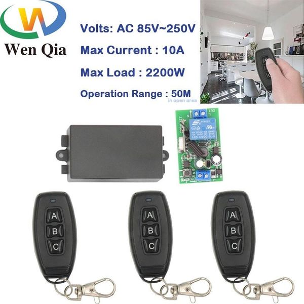 smart home control wenqia remote switch 433mhz 85~250v 10a 3-gangs rf relay receiver and transmitter for door \ light
smart home control wenqia remote switch 433mhz 85~250v 10a 3-gangs rf relay receiver and transmitter for door \ light