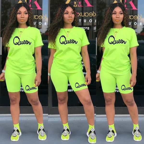 two piece queen letter womens tracksuits summer set short sleeved crew neck t shirt and tight fitting shorts simple pullover, Gray
two piece queen letter womens tracksuits summer set short sleeved crew neck t shirt and tight fitting shorts simple pullover, Gray