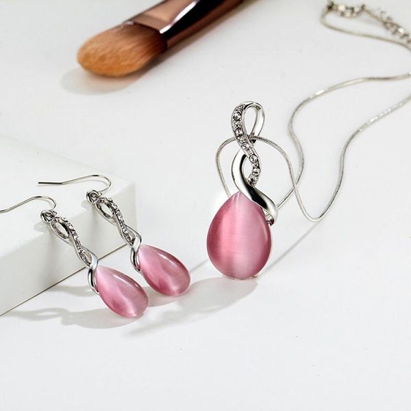 earrings & necklace women elegant crystal opal cross earring set creative simple luxury metal jewelry sets water drop, Silver
earrings & necklace women elegant crystal opal cross earring set creative simple luxury metal jewelry sets water drop, Silver