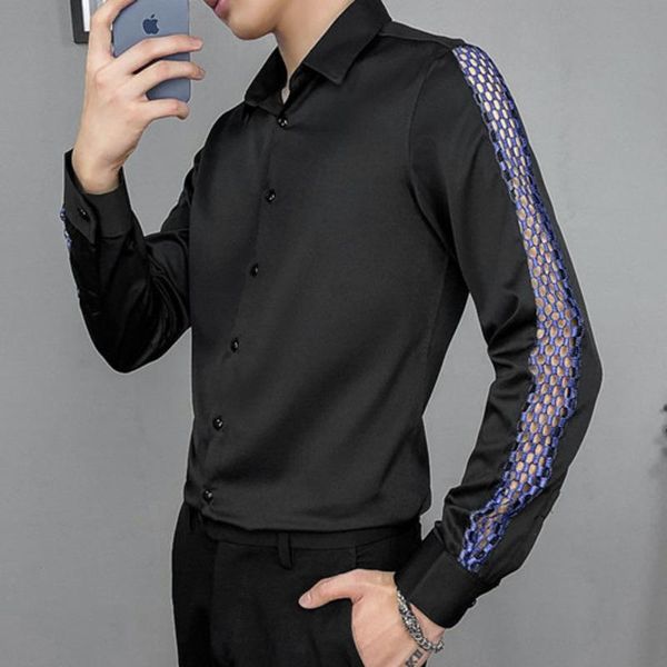men's casual shirts 2021 shirt nightclub hollow long sleeve men slim fit streetwear social party tuxedo stage singer clothing, White;black
men's casual shirts 2021 shirt nightclub hollow long sleeve men slim fit streetwear social party tuxedo stage singer clothing, White;black