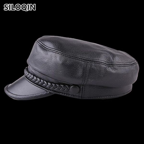 berets siloqin 2021 style women's genuine leather hat autumn winter sheepskin military hats for women brands flat caps, Blue;gray
berets siloqin 2021 style women's genuine leather hat autumn winter sheepskin military hats for women brands flat caps, Blue;gray
