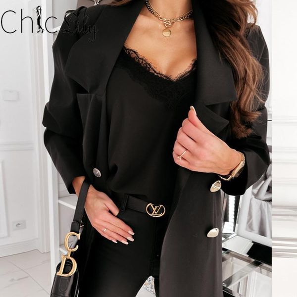 solid color long sleeve double breasted blazers work office lady suit slim business female blazer coat jackets, White;black
solid color long sleeve double breasted blazers work office lady suit slim business female blazer coat jackets, White;black