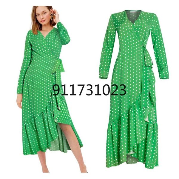 casual dresses summer maxi dress women polka dot v neck ruffles long sleeve holiday beach sundress ladies wrap party, Black;gray
casual dresses summer maxi dress women polka dot v neck ruffles long sleeve holiday beach sundress ladies wrap party, Black;gray