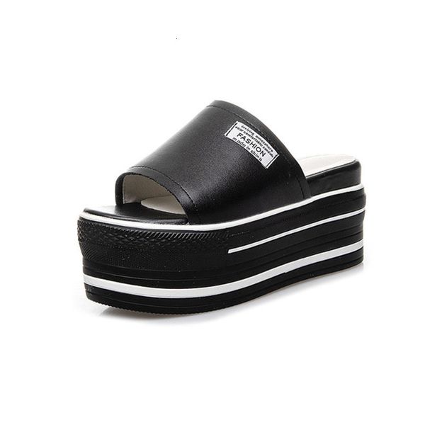 slippers thick women's sole casual leather ladies slides platform for woman summer outside u63n, Black
slippers thick women's sole casual leather ladies slides platform for woman summer outside u63n, Black