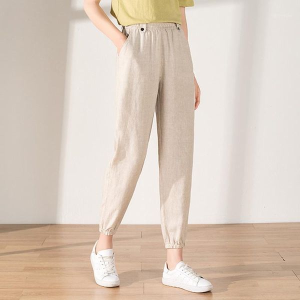 women harem pants cotton linen solid elastic waist trousers soft for female ladys women's & capris, Black;white
women harem pants cotton linen solid elastic waist trousers soft for female ladys women's & capris, Black;white