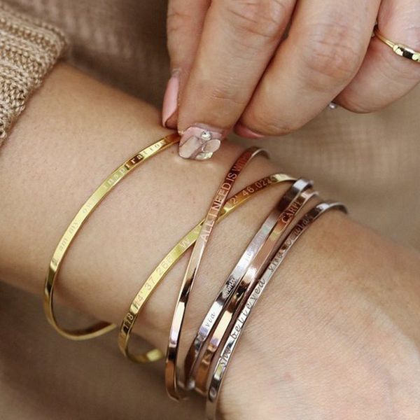 inspirational cuff bracelet bangle for women rose gold silver color engraved mantra bracelets wife fiance personalized gifts, Golden;silver
inspirational cuff bracelet bangle for women rose gold silver color engraved mantra bracelets wife fiance personalized gifts, Golden;silver