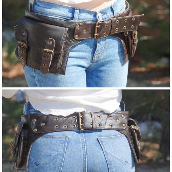 waist bags vintage leather pu belt bag adjustable rivet pockets
waist bags vintage leather pu belt bag adjustable rivet pockets