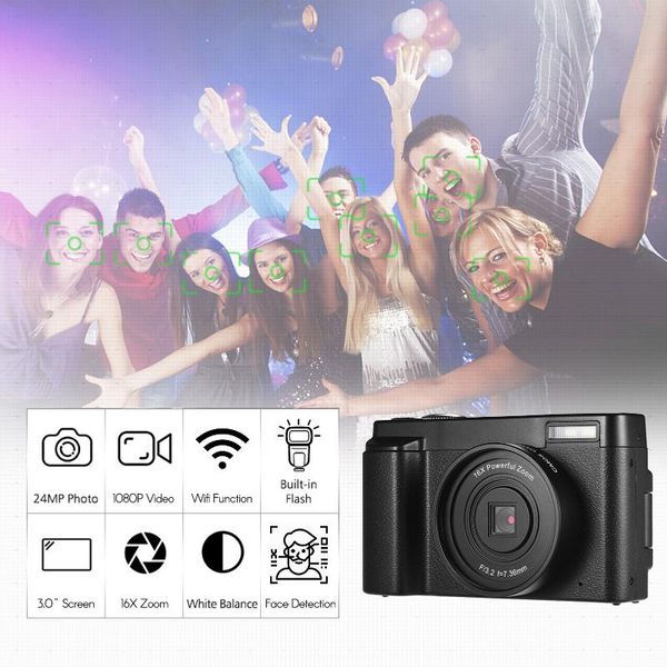 vlog 1080p full hd digital video mini camera 24mp 16x zoom wifi face detection anti-shake(2pcs rechargeable batteries) camcorders
vlog 1080p full hd digital video mini camera 24mp 16x zoom wifi face detection anti-shake(2pcs rechargeable batteries) camcorders