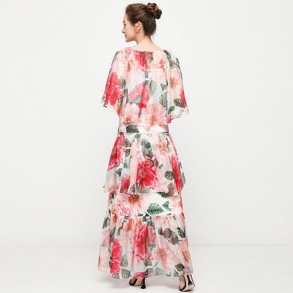 two piece dress summer female fashion 2 piece of runway clothes floral designers chiffon shirt and skirt long suit 99gu, White
two piece dress summer female fashion 2 piece of runway clothes floral designers chiffon shirt and skirt long suit 99gu, White