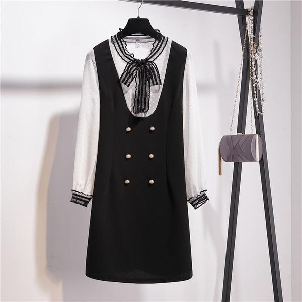 casual dresses plus size elegant dress women clothes 2021 lace bow collar polka dot chiffon long sleeve patchwork a-line s-4xl, Black;gray
casual dresses plus size elegant dress women clothes 2021 lace bow collar polka dot chiffon long sleeve patchwork a-line s-4xl, Black;gray