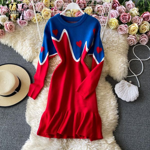 yornmona ins fashion heart knitted dress women 2021 korean elegant black and red patchwork sweater ruffled party casual dresses, Black;gray
yornmona ins fashion heart knitted dress women 2021 korean elegant black and red patchwork sweater ruffled party casual dresses, Black;gray