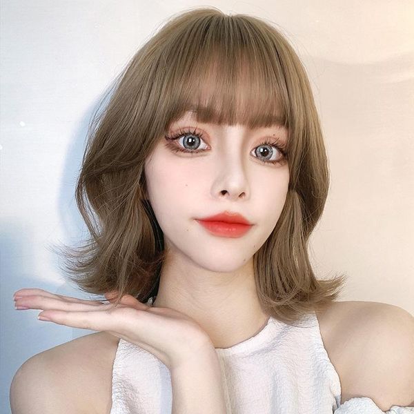 wig female synthetic short straight hair pink/milk tea color bobo head heat-resistant cos clavicle wig. wigs, Black
wig female synthetic short straight hair pink/milk tea color bobo head heat-resistant cos clavicle wig. wigs, Black