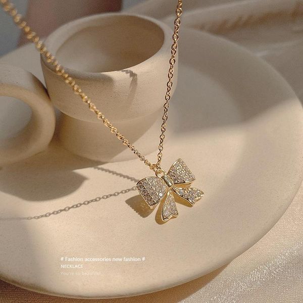 chains carerjew bowknot titanium steel gold plated pendant with bling zircon stone long chain necklace for women girls fashion jewelry, Silver
chains carerjew bowknot titanium steel gold plated pendant with bling zircon stone long chain necklace for women girls fashion jewelry, Silver