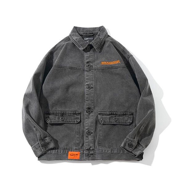 men's casual shirts denim jacket spring autumn solid color lapel single breasted jeans men slim fit quality mens jackets, White;black
men's casual shirts denim jacket spring autumn solid color lapel single breasted jeans men slim fit quality mens jackets, White;black