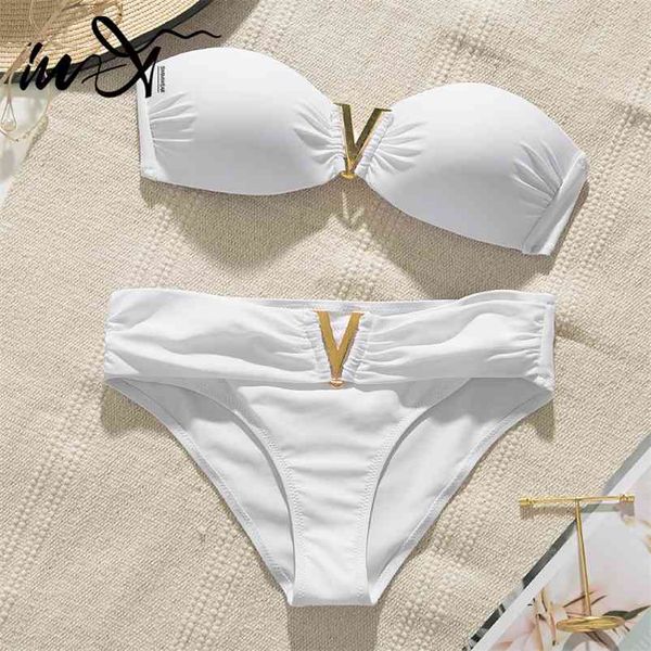in-x push up swimsuit female v neck bikini bandeau swimwear women strapless biquini metal bathing suit two piece suits 210621, White;black
in-x push up swimsuit female v neck bikini bandeau swimwear women strapless biquini metal bathing suit two piece suits 210621, White;black