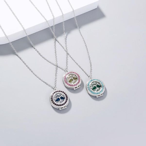 chains fashionable simple crystal tree of life necklace small box pendant diy perfume essential oil diffuser, Silver
chains fashionable simple crystal tree of life necklace small box pendant diy perfume essential oil diffuser, Silver