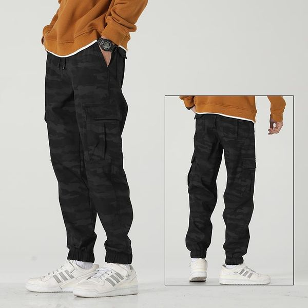 men fashion streetwear casual camouflage joggers pants tactical military trousers cargo sweatpants clothing men's, Black
men fashion streetwear casual camouflage joggers pants tactical military trousers cargo sweatpants clothing men's, Black
