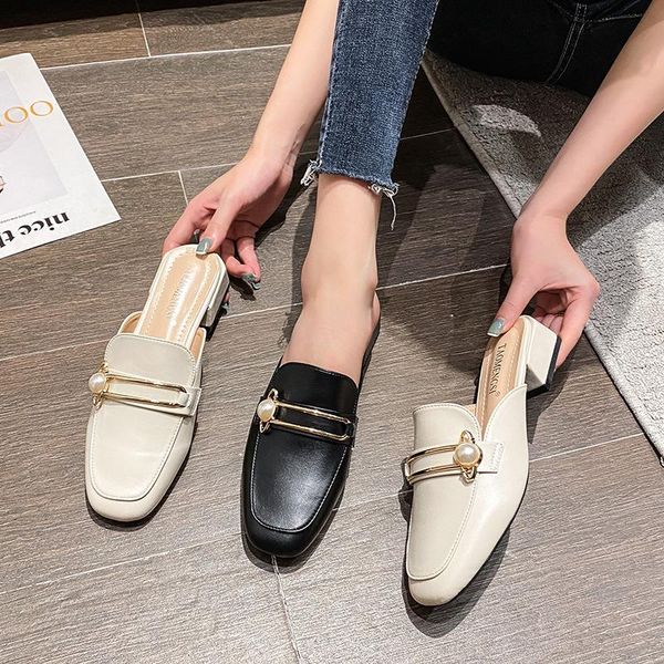 slippers fashion muller shoes female 2021 spring and summer baotou sandals pearl lazy square heel, Black
slippers fashion muller shoes female 2021 spring and summer baotou sandals pearl lazy square heel, Black