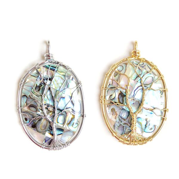 wojiaer wholesale women jewelry tree of life wire wrap oval beads pendant colorful natural abalone shell bv918, Silver
wojiaer wholesale women jewelry tree of life wire wrap oval beads pendant colorful natural abalone shell bv918, Silver