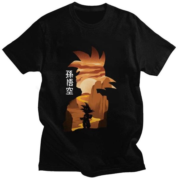 men's t-shirts goku t shirt men summer casual t-shirt cotton multi color japanese cartoon anime clothes, White;black 
men's t-shirts goku t shirt men summer casual t-shirt cotton multi color japanese cartoon anime clothes, White;black