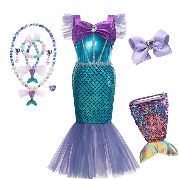 girl princess little mermaid kid dress kids halloween fancy costume children carnival birthday party clothes summer dress up, Red;yellow
girl princess little mermaid kid dress kids halloween fancy costume children carnival birthday party clothes summer dress up, Red;yellow