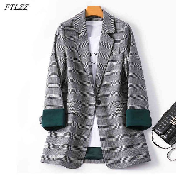 spring women plaid single breasted blazer vintage patchwork long sleeve coat office lady 210423, White;black
spring women plaid single breasted blazer vintage patchwork long sleeve coat office lady 210423, White;black
