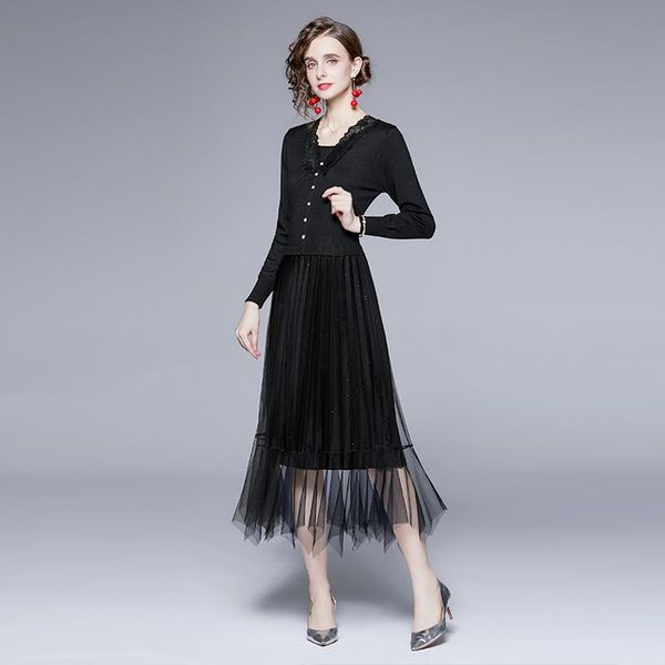 casual dresses women winter a-line asymmetrical office lady ankle-length elegant mesh o-neck black 2021, Black;gray
casual dresses women winter a-line asymmetrical office lady ankle-length elegant mesh o-neck black 2021, Black;gray