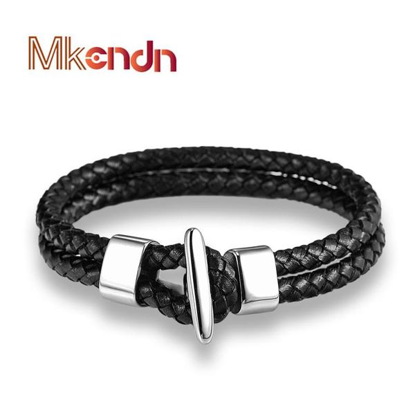charm bracelets mkendn fashion men hand bracelet multilayer black leather weave stainless steel buckle trendy man jewelry, Golden;silver
charm bracelets mkendn fashion men hand bracelet multilayer black leather weave stainless steel buckle trendy man jewelry, Golden;silver