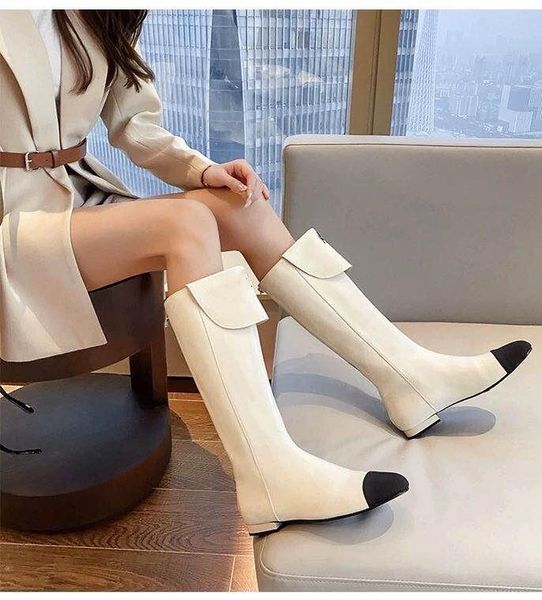 boots women's knee high turned-over edge genuine leather female classic style winter designer woman shoes, Black 
boots women's knee high turned-over edge genuine leather female classic style winter designer woman shoes, Black