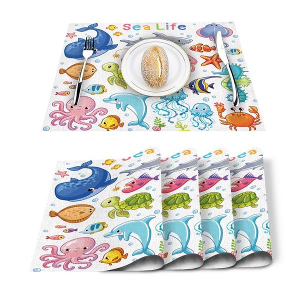 table runner 4/6 pcs cotton linen placemat undersea animals sae life cartoon mats napkins fashion design tableware kitchen tool
table runner 4/6 pcs cotton linen placemat undersea animals sae life cartoon mats napkins fashion design tableware kitchen tool
