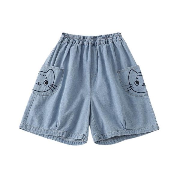 women's jeans bebobsons denim shorts for teen girls elastic waist cute kitten print pocket female women summer preppy style, Blue
women's jeans bebobsons denim shorts for teen girls elastic waist cute kitten print pocket female women summer preppy style, Blue