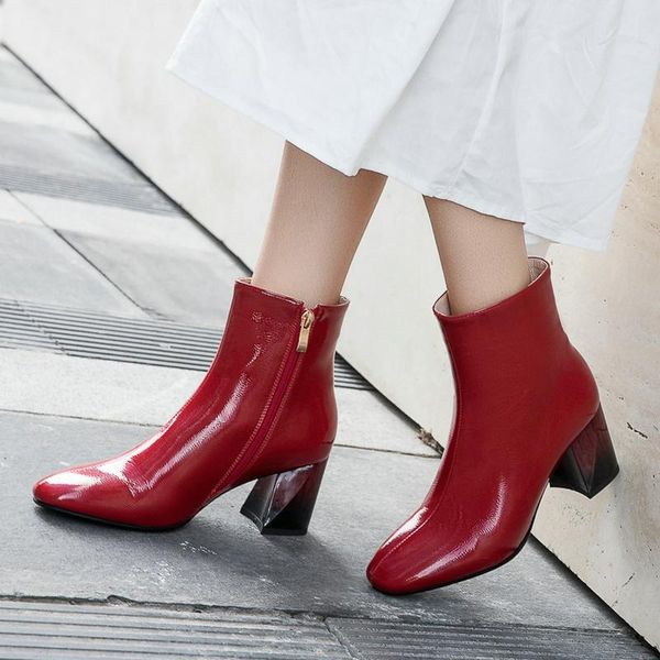 boots 2021 faux leather women ankle mixed color square heel ladies short side zipper dress women's shoes big size 34-43, Black
boots 2021 faux leather women ankle mixed color square heel ladies short side zipper dress women's shoes big size 34-43, Black
